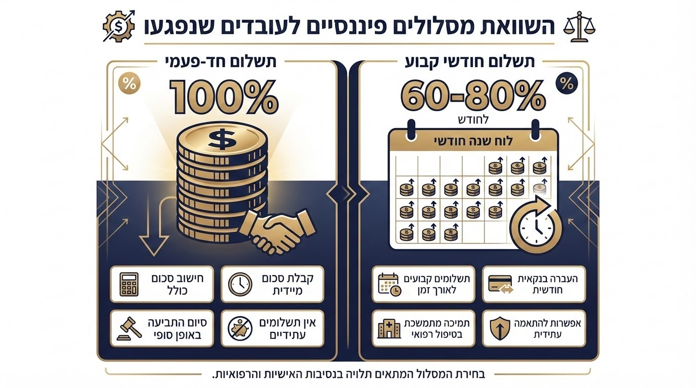 השוואה בין מענק חד-פעמי לקצבה חודשית