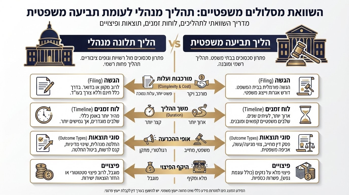 מסלול תלונה מול מסלול תביעה