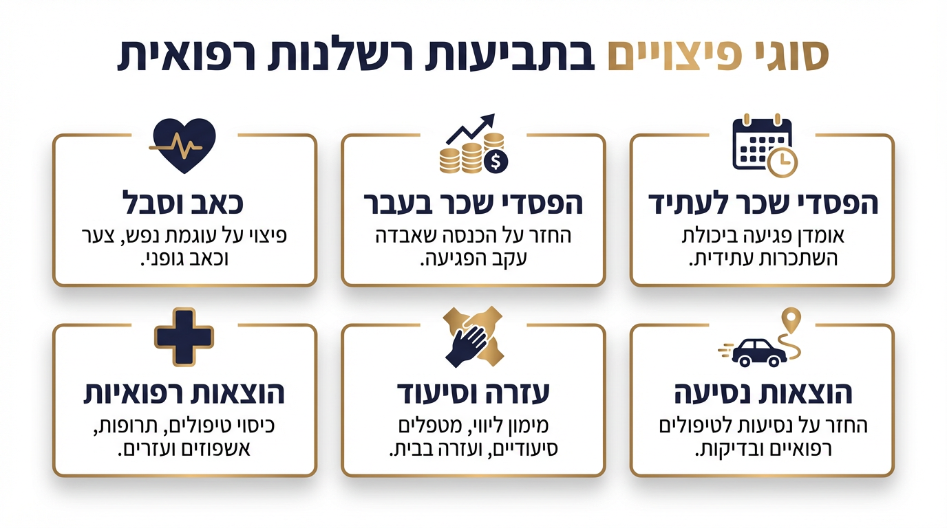 אילו פיצויים ניתן לקבל בתביעת רשלנות רפואית